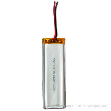 3.7V Polymer Rechargeable Battery 1,500mAh, 5.5*29*88mm
